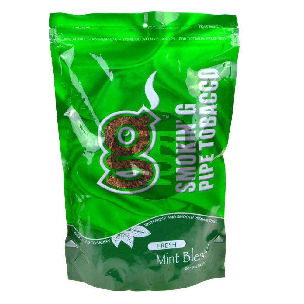 Smokin' G Pipe Tobacco Fresh Mint Blend 8 oz. Bag 1