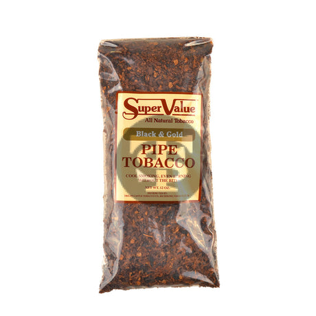 Super Value Pipe Tobacco Black & Gold 12 oz. Bag 1