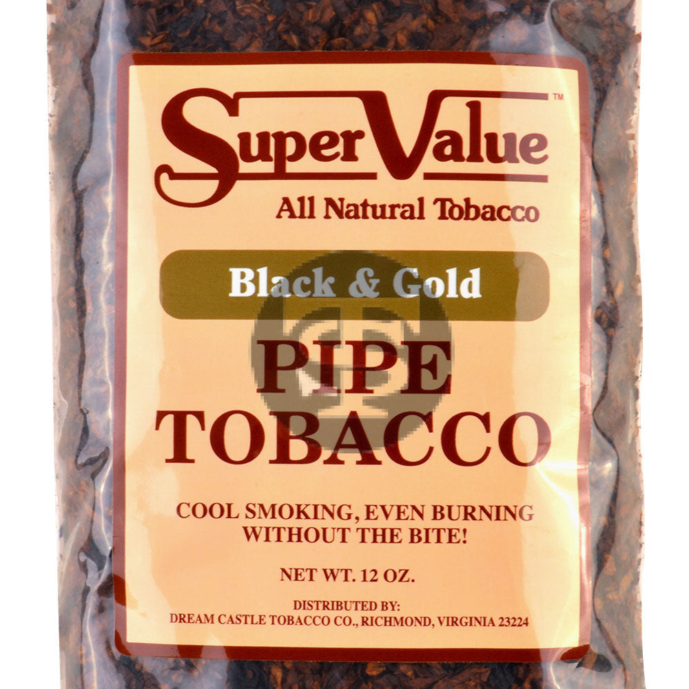 Super Value Pipe Tobacco Black & Gold 12 oz. Bag – Tobacco Stock