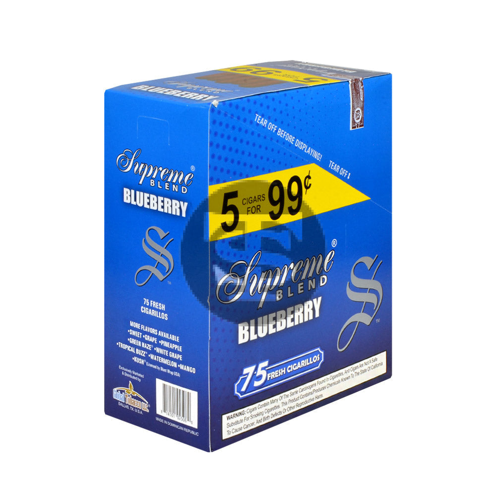 Supreme Blend Cigarillos 5 for 99 Cents Blueberry 15 Packs of 5 2