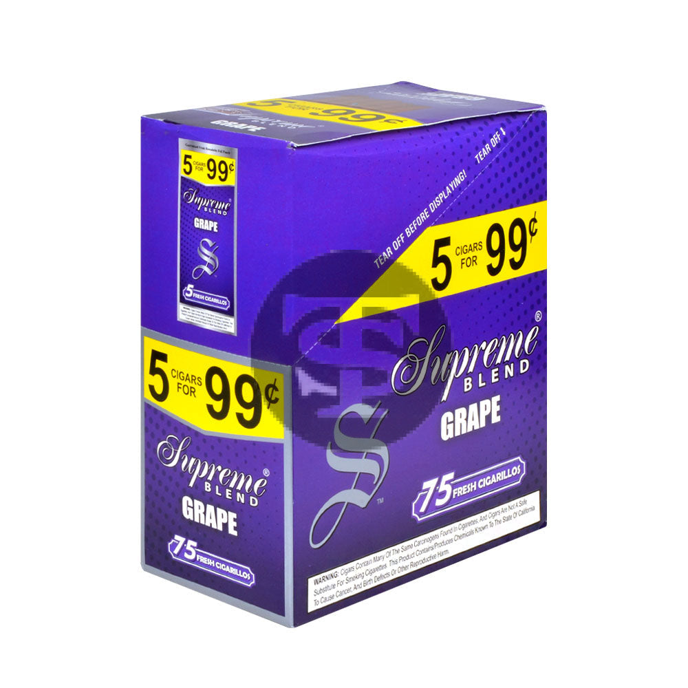 Supreme Blend Cigarillos 5 for 99 Cents Grape 15 Packs of 5 1