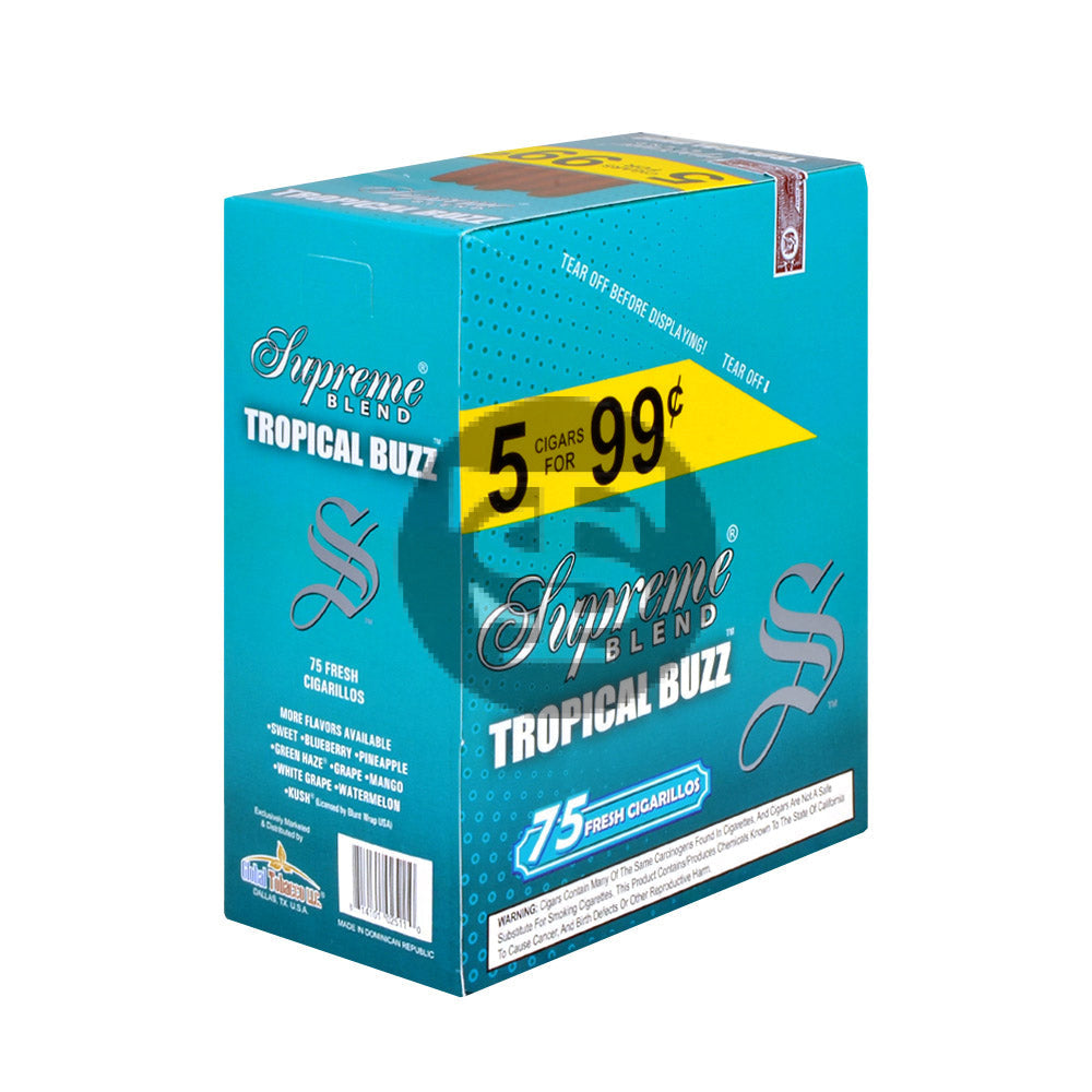 Supreme Blend Cigarillos 5 for 99 Cents Tropical Buzz 15 Packs of 5 2
