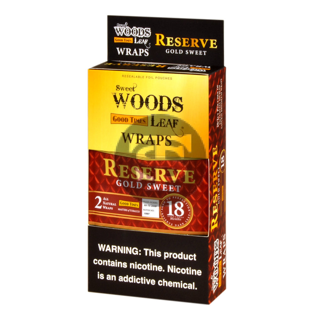 Sweet Woods Leaf Reserve Gold Sweet Wraps 20 packs of 2