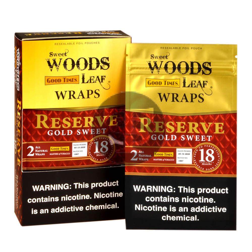 Sweet Woods Leaf Reserve Gold Sweet Wraps 20 packs of 2