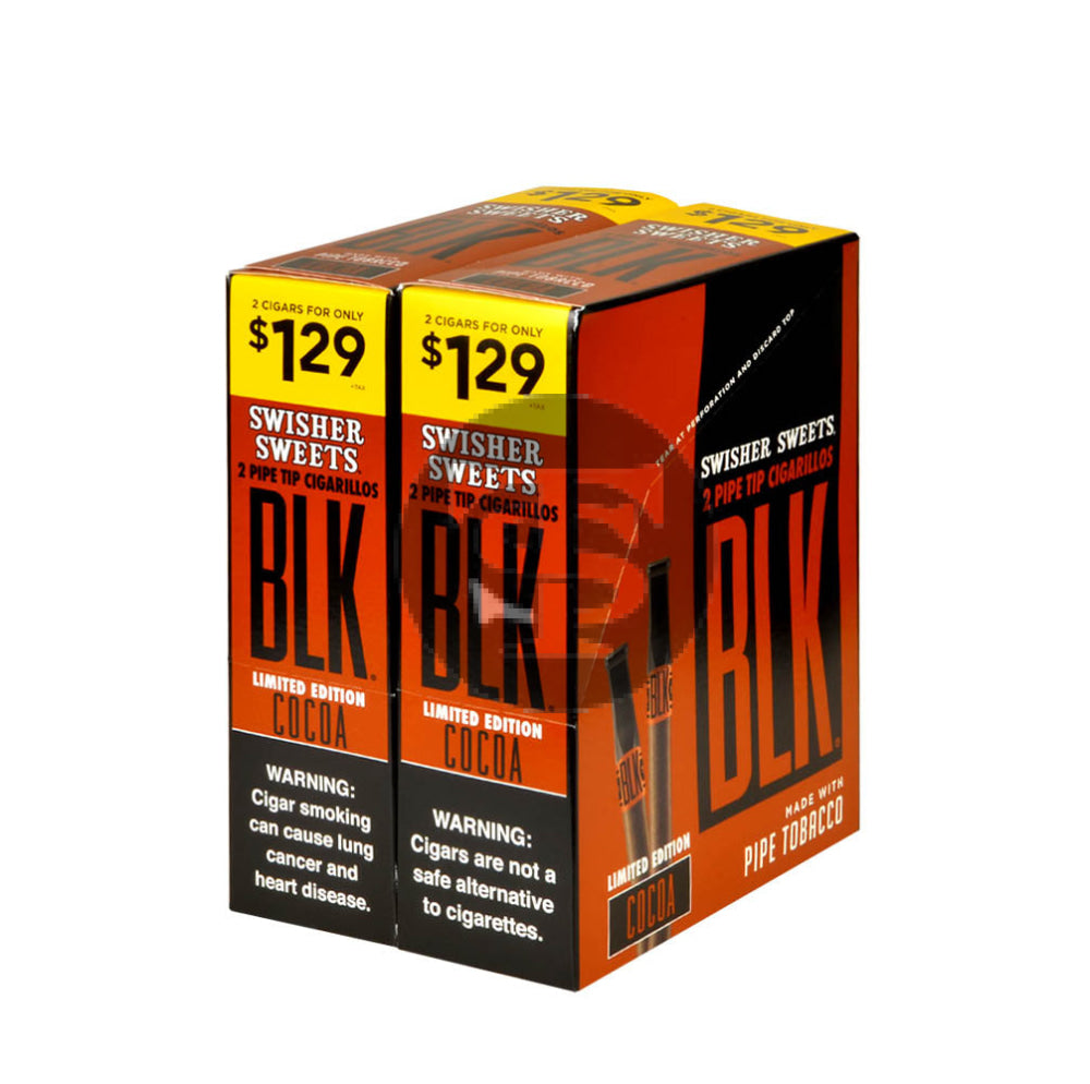 Swisher Sweets BLK Tip Cocoa Cigarillos | 2 for 1.29 | 30 pouches