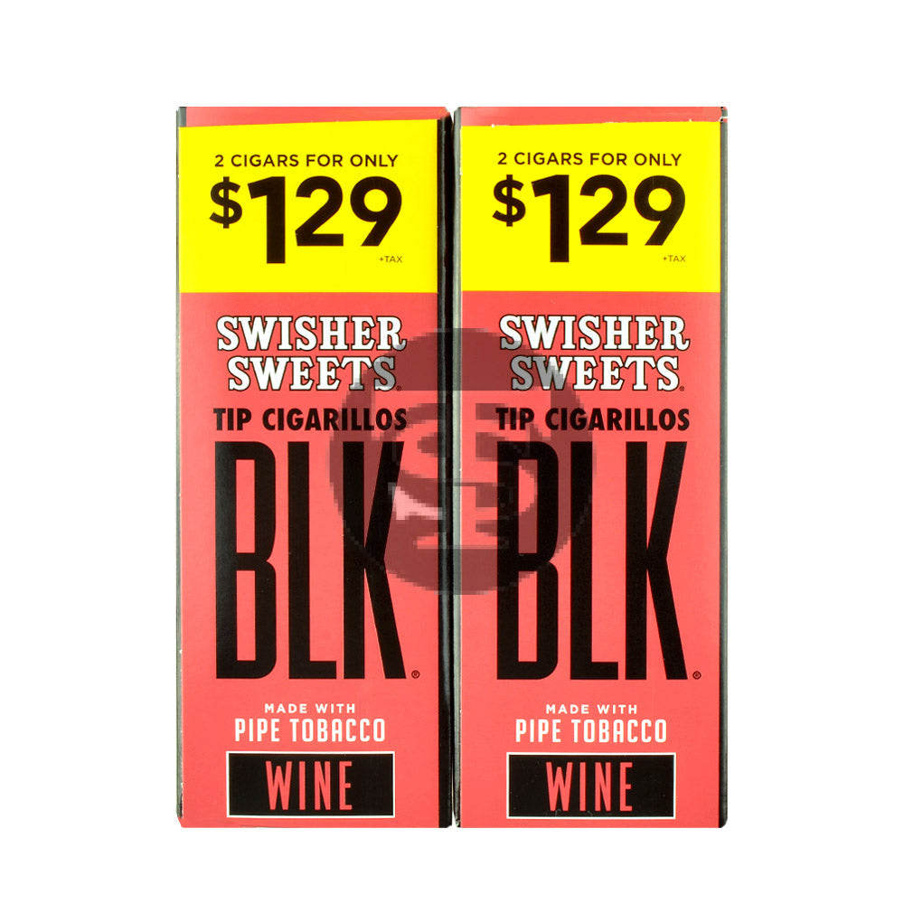 Swisher Sweets BLK Tip Cigarillos $1.29 Wine 30 pouches of 2