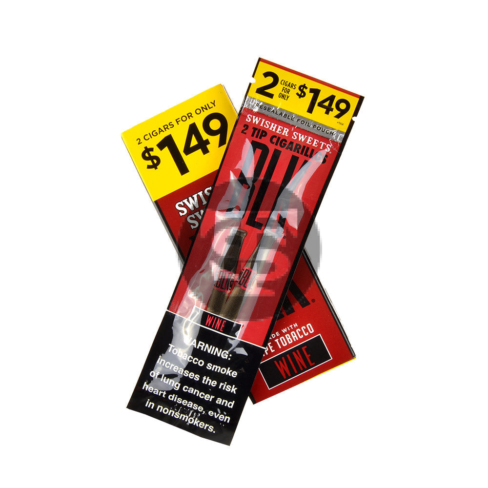 Swisher Sweets BLK Tip Cigarillos 2 for $1.49 Wine 15 pouches of 2 3