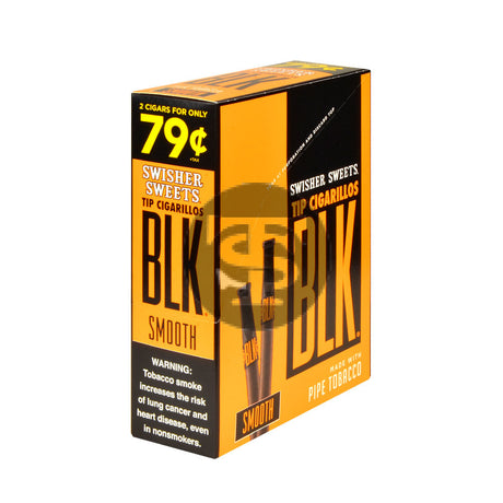 Swisher Sweets BLK Tip Cigarillos Pre Priced 2 For 79c 15 pouches of 2 Smooth 1