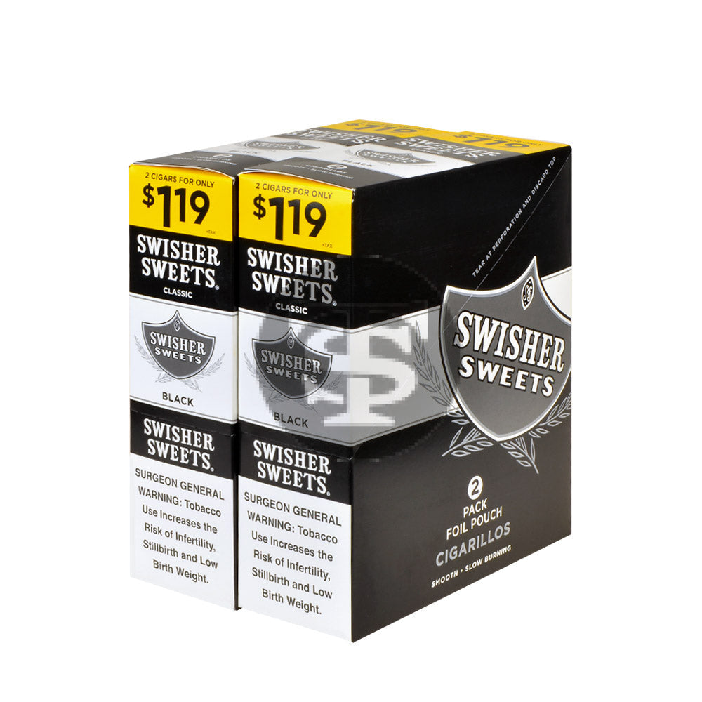 Swisher Sweets Cigarillos $1.19 Pre Priced 30 Packs of 2 Cigars Black