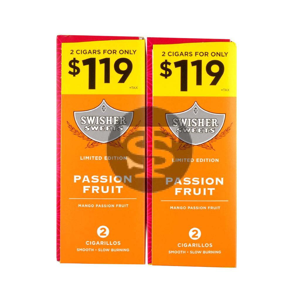 Swisher Sweets Cigarillos $1.19 Pre Priced 30 Packs of 2 Cigars Passion Fruit