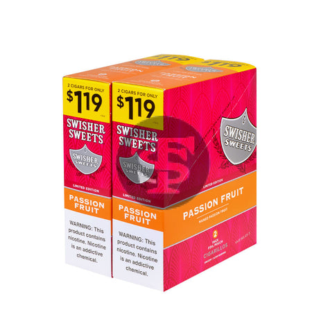Swisher Sweets Cigarillos $1.19 Pre Priced 30 Packs of 2 Cigars Passion Fruit