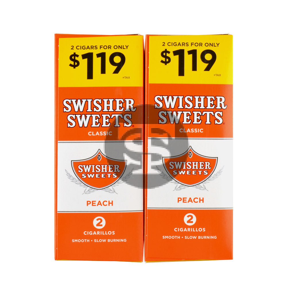 Swisher Sweets Cigarillos $1.19 Pre Priced 30 Packs of 2 Cigars Peach