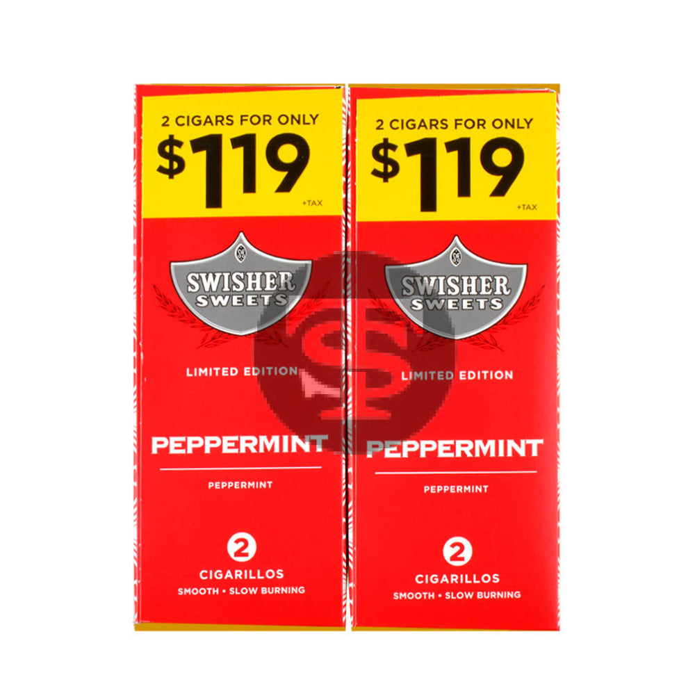 Swisher Sweets Cigarillos $1.19 Pre Priced 30 Packs of 2 Cigars Peppermint