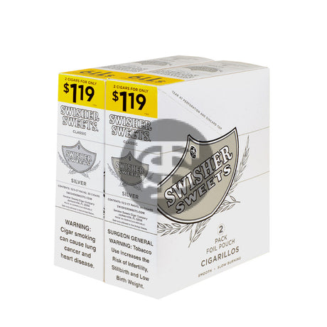 Swisher Sweets Cigarillos $1.19 Pre Priced 30 Packs of 2 Cigars Silver