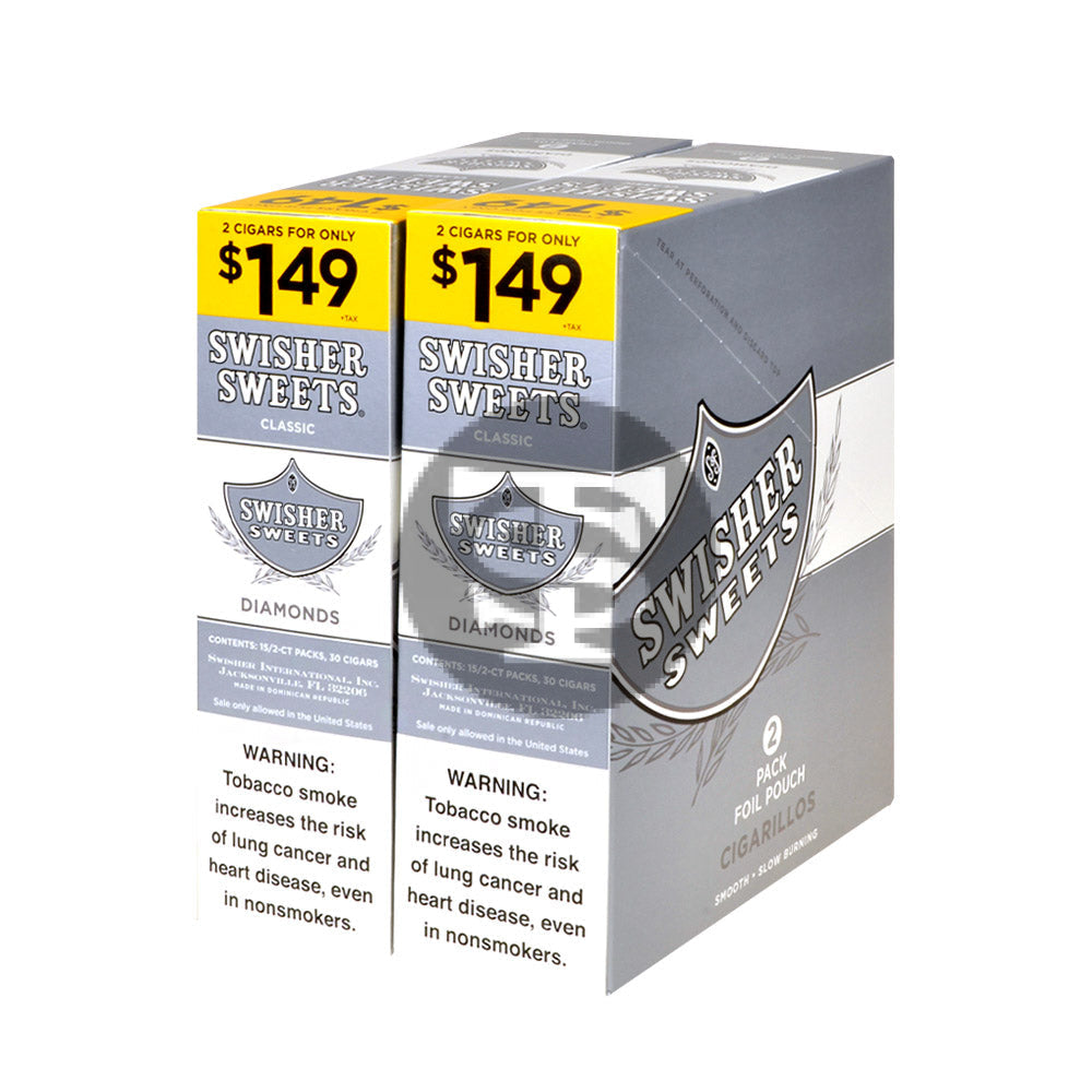 Swisher Sweets Cigarillos 1.49 Cent Pre Priced 30 Packs of 2 Cigars Diamond 2