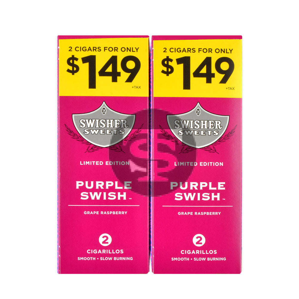 Swisher Sweets Cigarillos 1.49 Pre Priced 30 Packs of 2 Cigars Purple Swish