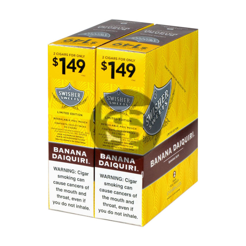 Swisher Sweets Cigarillos 1.49 Pre Priced 30 Pouches of 2 Banana Daiquiri 2