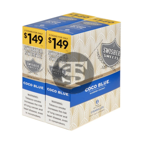 Swisher Sweets Cigarillos 1.49 Pre Priced 30 Pouches of 2 Coco blue 1