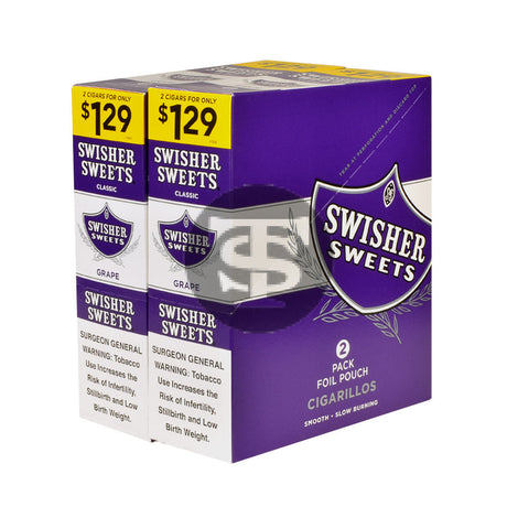 Swisher Sweets Cigarillos 30 Packs of 2 Cigars Grape $1.29