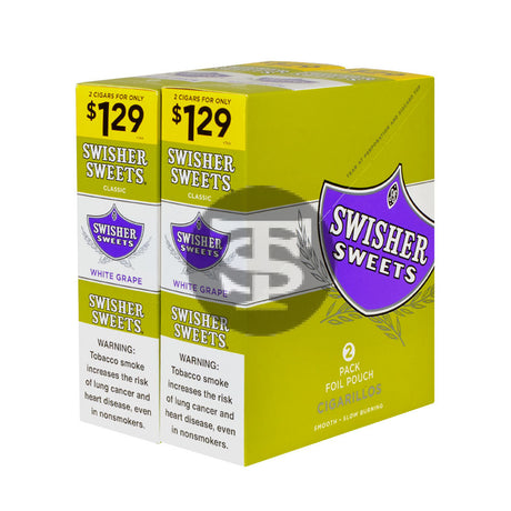 Swisher Sweets Cigarillos 30 Packs of 2 Cigars White Grape $1.29