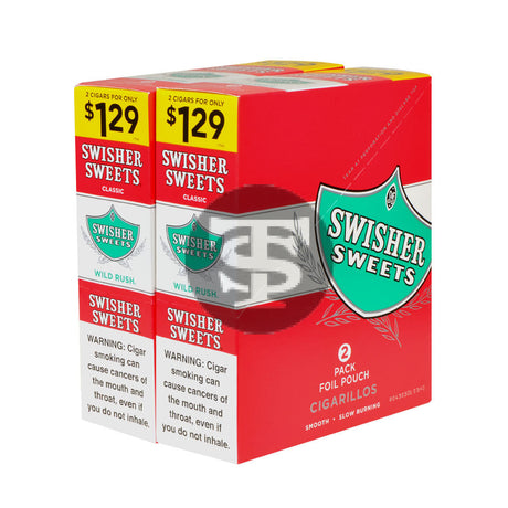 Swisher Sweets Cigarillos 30 Packs of 2 Cigars Wild Rush $1.29
