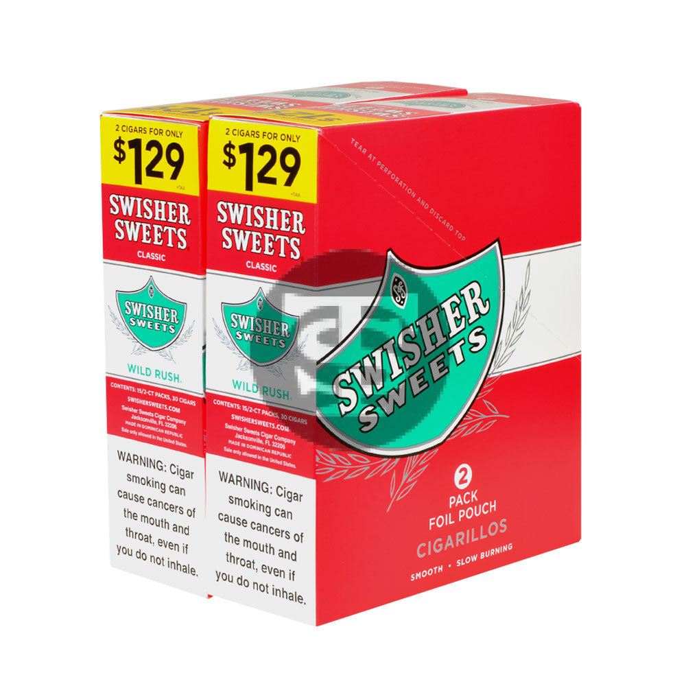 Swisher Sweets Cigarillos 30 Packs of 2 Cigars Wild Rush $1.29