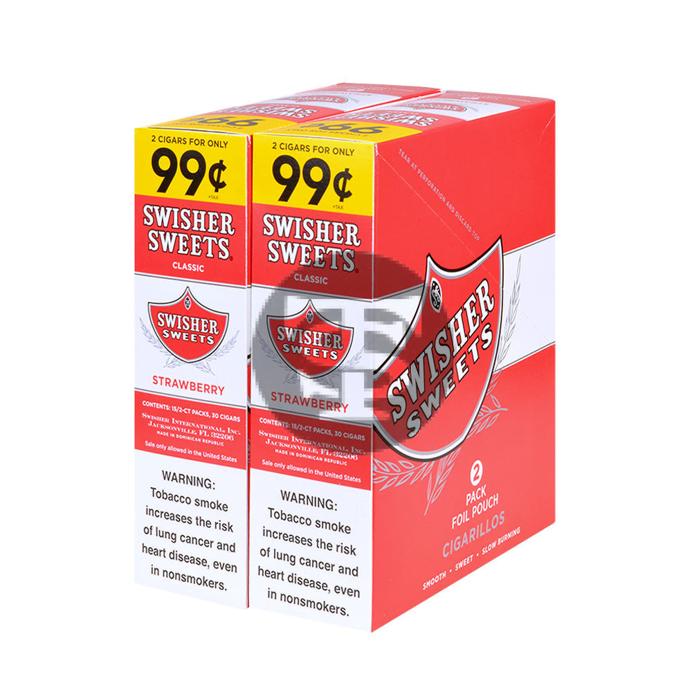 Swisher Sweets Strawberry Cigarillos | 99 Cent Pre Priced | 30