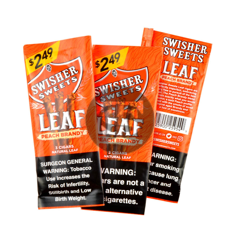 Swisher Sweets Leaf Peach Brandy Cigarillo | 3 for $2.49 Pack of