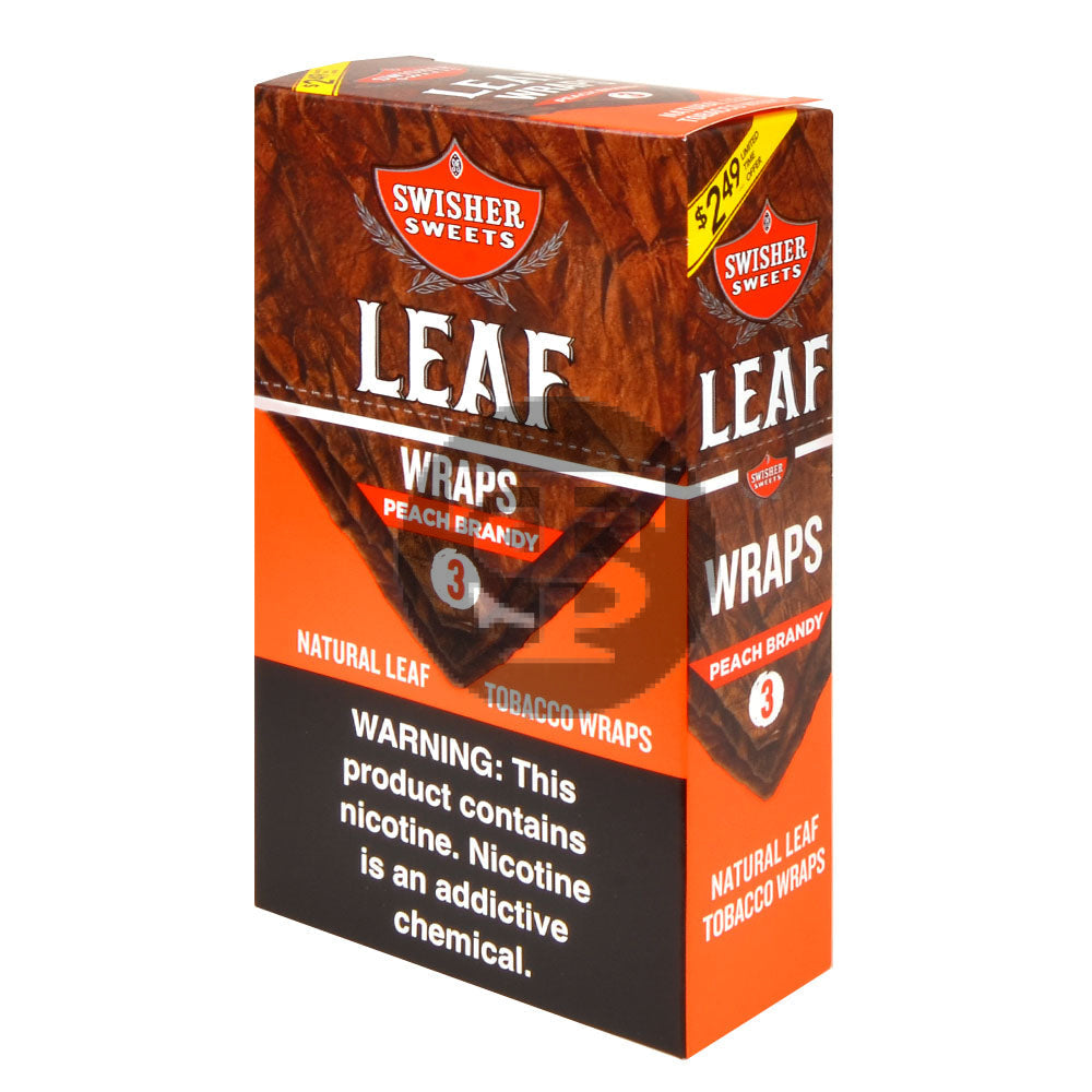 Swisher Sweets Leaf Wraps $2.49 Peach Brandy 10 packs of 3