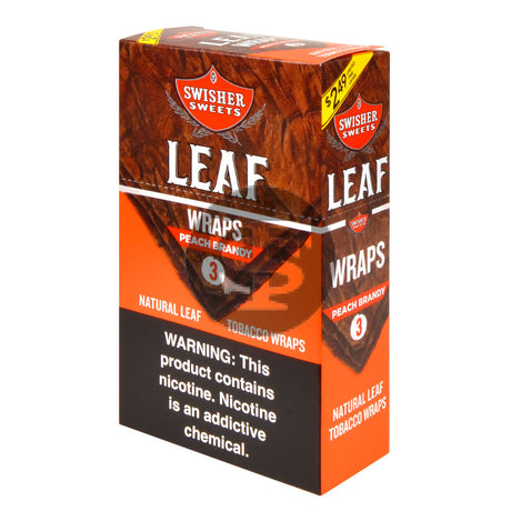 Swisher Sweets Leaf Wraps $2.49 Peach Brandy 10 packs of 3