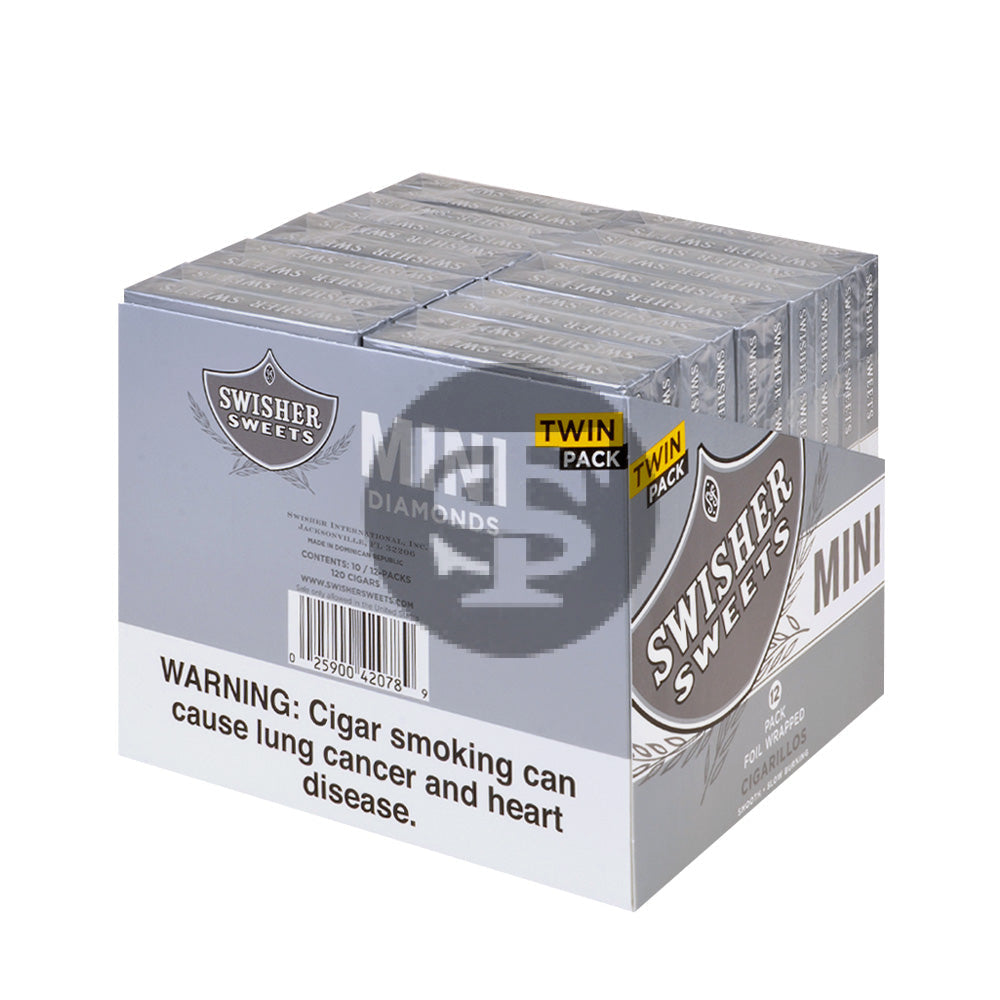 Swisher Sweets Mini Cigarillos Twin 20 Packs of 6 Cigars Diamonds