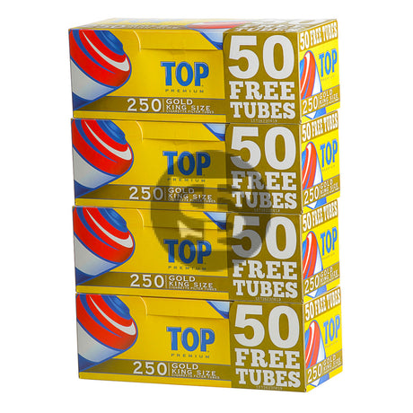 Top Premium Filter Tubes King Size Gold (Light) 4 Cartons of 250 1