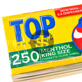 Top Premium Filter Tubes King Size Menthol 4 Cartons of 250
