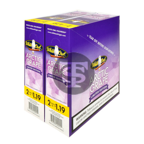 White Owl Cigarillos $1.19 Pre Priced 30 Packs of 2 Cigars Arctic Grape