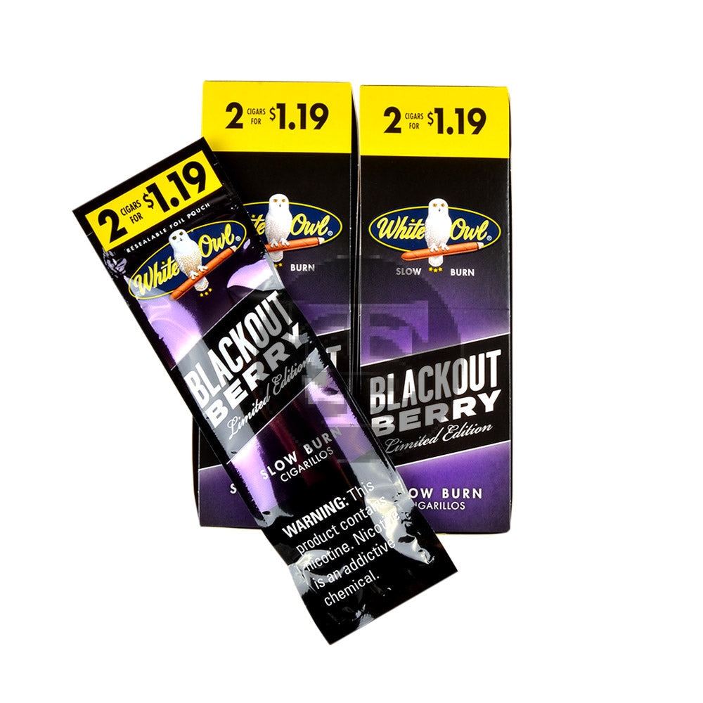 White Owl Cigarillos $1.19 Pre Priced 30 Packs of 2 Cigars Blackout Berry