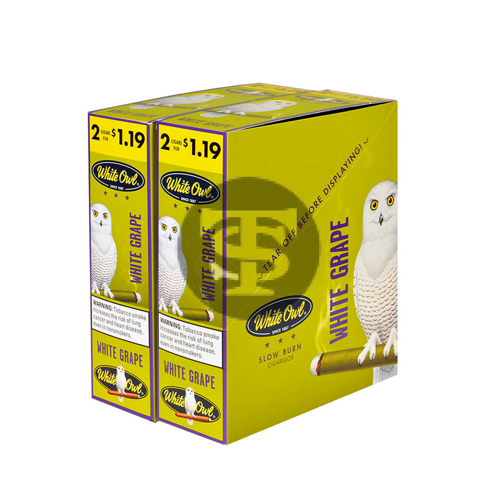 White Owl Cigarillos $1.19 Pre Priced 30 Packs of 2 Cigars White Grape
