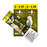 White Owl Cigarillos $1.19 Pre Priced 30 Packs of 2 Cigars Green Sweets
