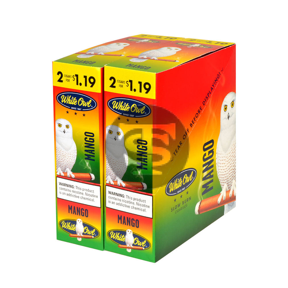 White Owl Cigarillos $1.19 Pre Priced 30 Packs of 2 Cigars Mango