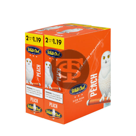 White Owl Cigarillos $1.19 Pre Priced 30 Packs of 2 Cigars Peach