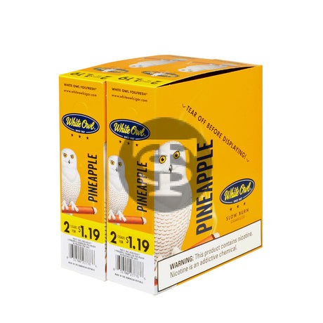 White Owl Cigarillos 1.19 Pre Priced 30 Packs of 2 Cigars Pineapple