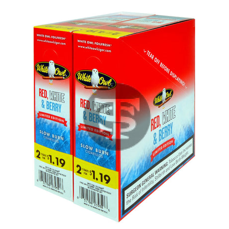 White Owl Cigarillos $1.19 Pre Priced 30 Packs of 2 Cigars Red White & Berry