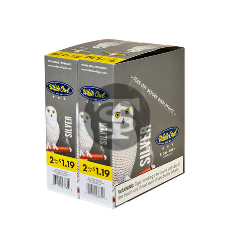 White Owl Cigarillos $1.19 Pre Priced 30 Packs of 2 Cigars Silver