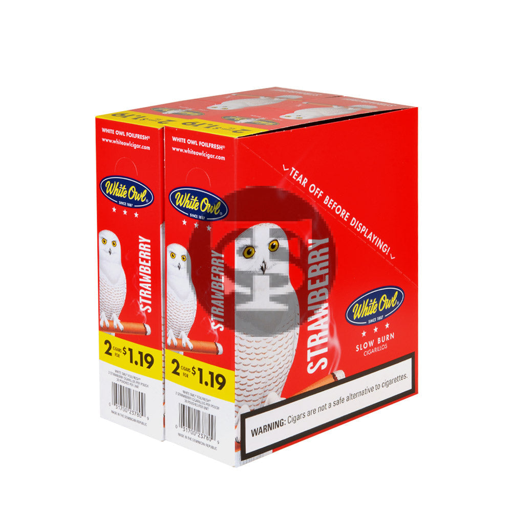 White Owl Cigarillos $1.19 Pre Priced 30 Packs of 2 Cigars Strawberry