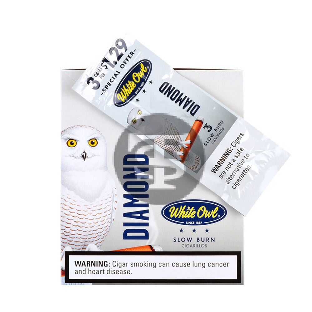 White Owl Cigarillos 1.29 Pre Priced 15 Packs of 3 Cigars Diamond