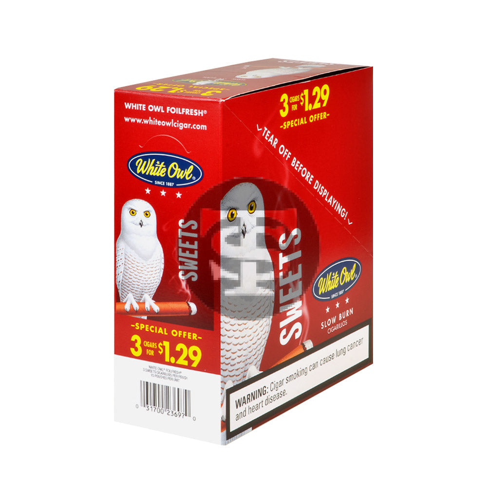 White Owl Cigarillos 1.29 Pre Priced 15 Packs of 3 Cigars Sweets