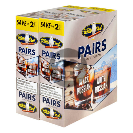 White Owl Cigarillos 30 Packs of 2 Cigars Black Russian/White Russian