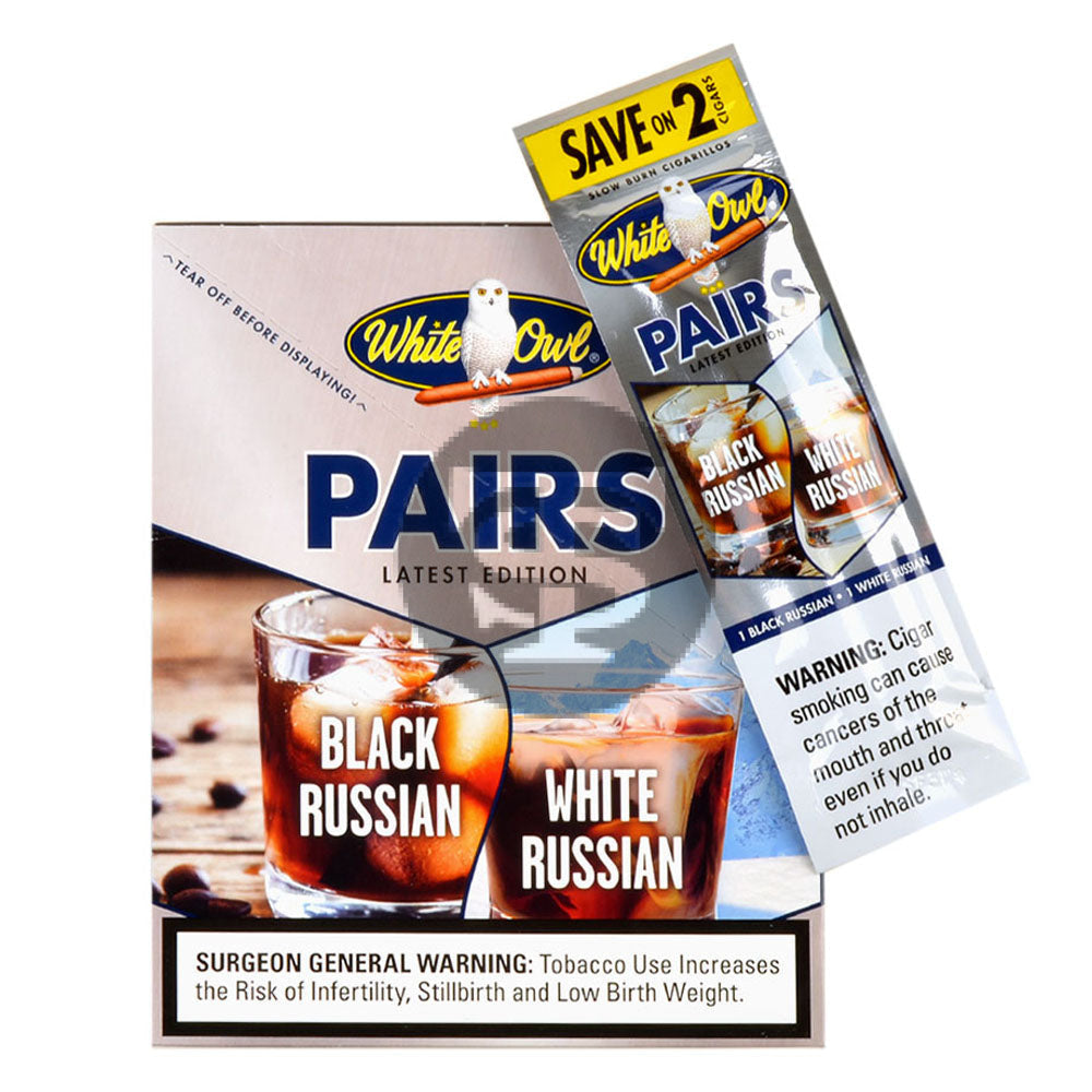 White Owl Cigarillos 30 Packs of 2 Cigars Black Russian/White Russian