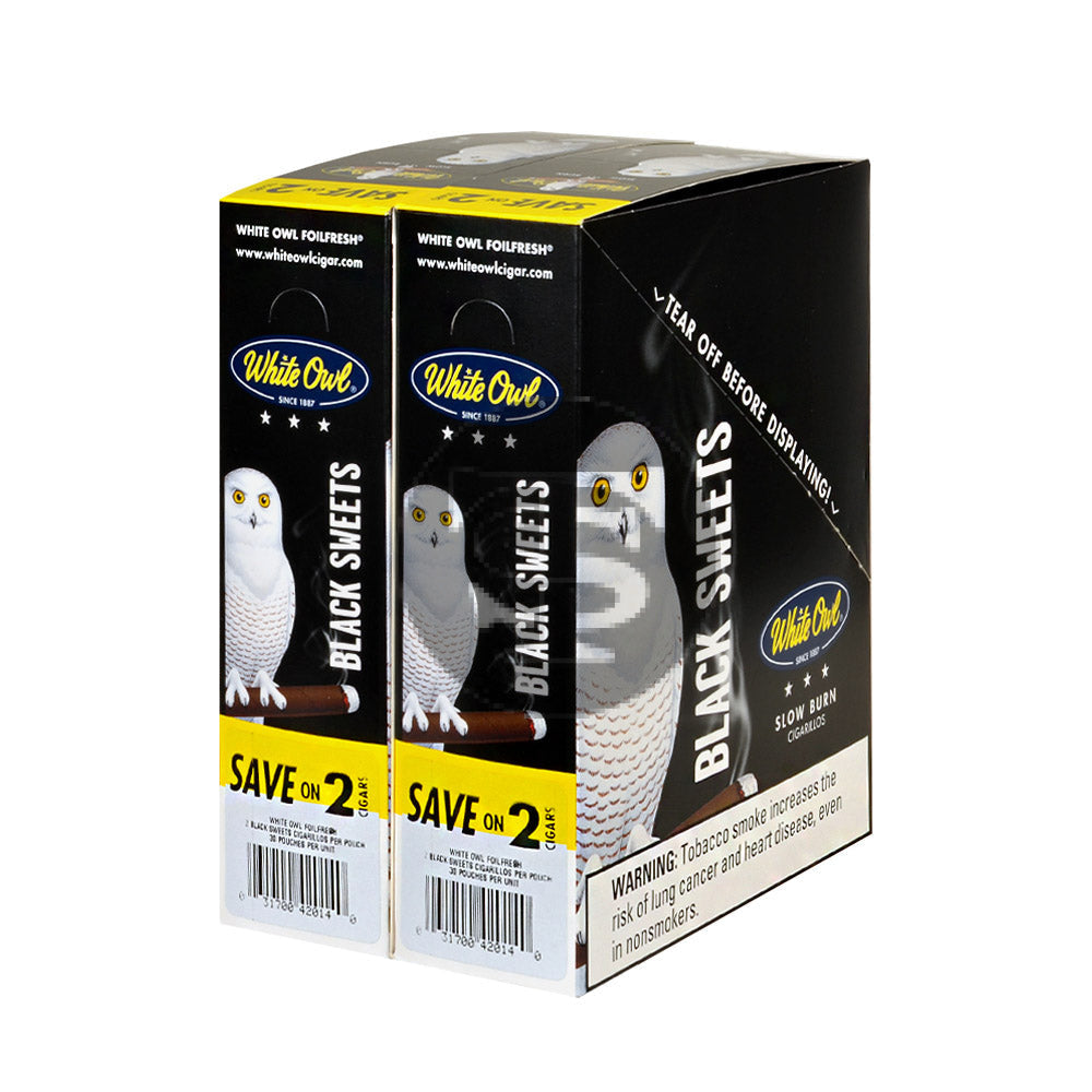 White Owl Cigarillos 30 Packs of 2 Cigars Black Sweets