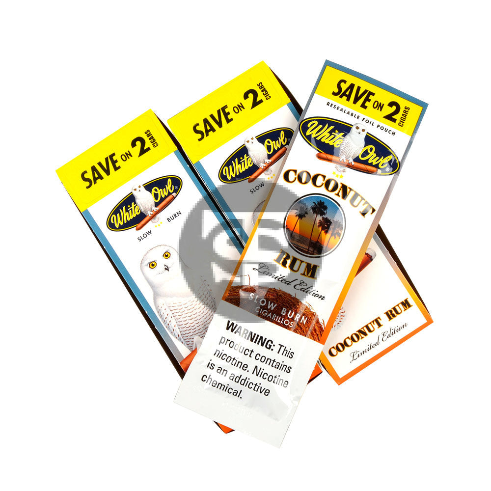 White Owl Cigarillos 30 Packs of 2 Cigars Coconut Rum 3