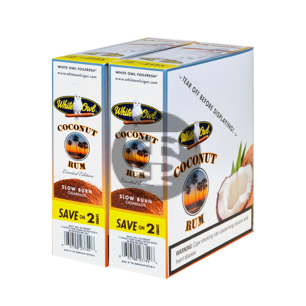 White Owl Cigarillos 30 Packs of 2 Cigars Coconut Rum 2